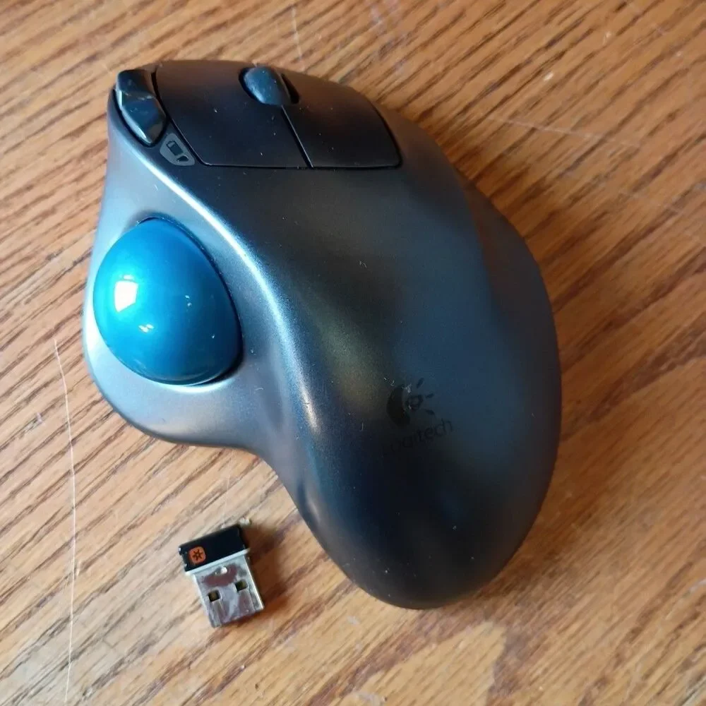 Logitech Trackman M570 Wireless Trackball Mouse w/USB Dongle Receiver TESTED